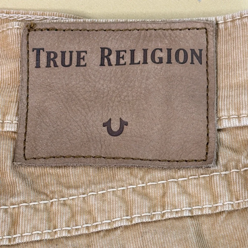 True Religion Ricky Corduroy Pants Mens 32 Straw Tan Relaxed Straight NWT